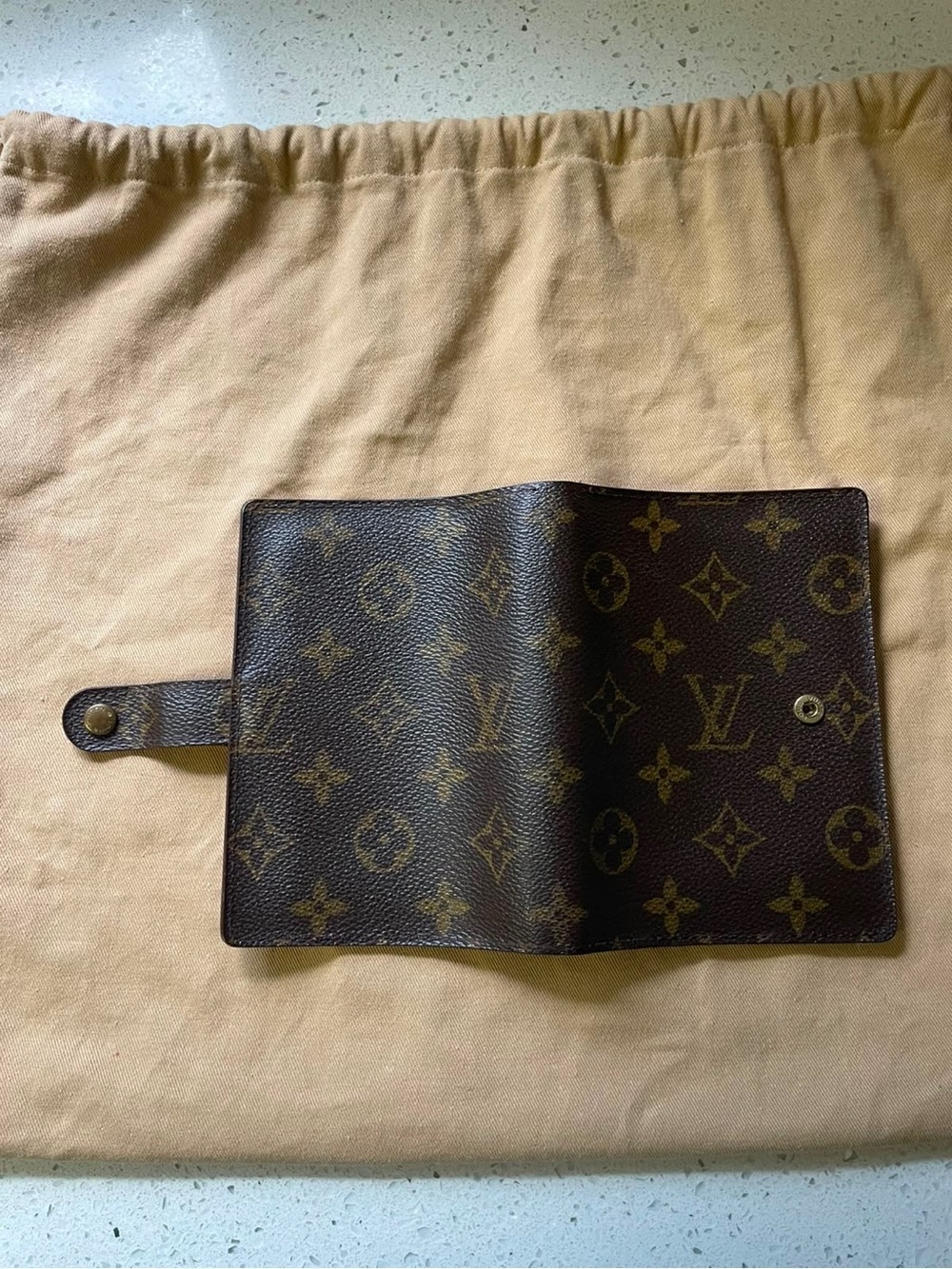 Louis Vuitton Monogram Canvas Notebook Cover in Brown and Gold - Picture 3 of 4